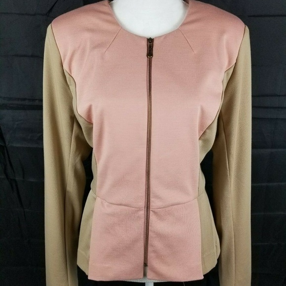 WD.NY Women's Zip Jacket Long Sleeve Pink & Tan, S - Picture 7 of 8